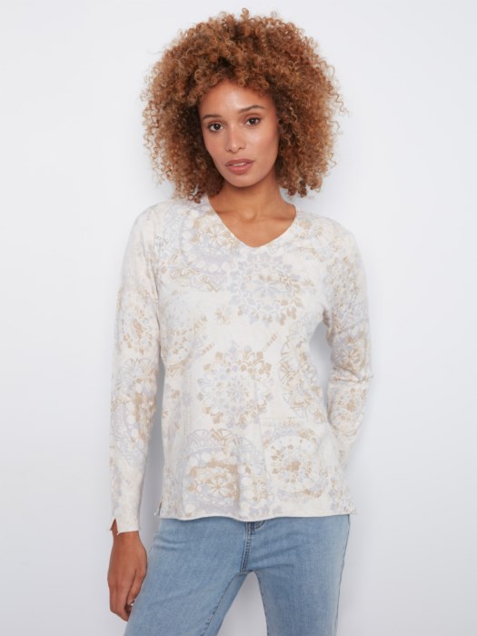 Chandail col en v - CHARLIE B - C2279 - Charlie B Chandail col en v - CHARLIE B - C2279 - Charlie B