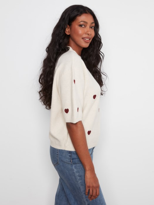 Pull broderies coeur - CHARLIE B Pull broderies coeur - CHARLIE B