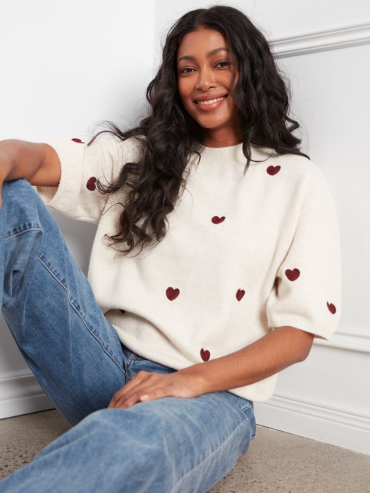Pull broderies coeur - CHARLIE B Pull broderies coeur - CHARLIE B