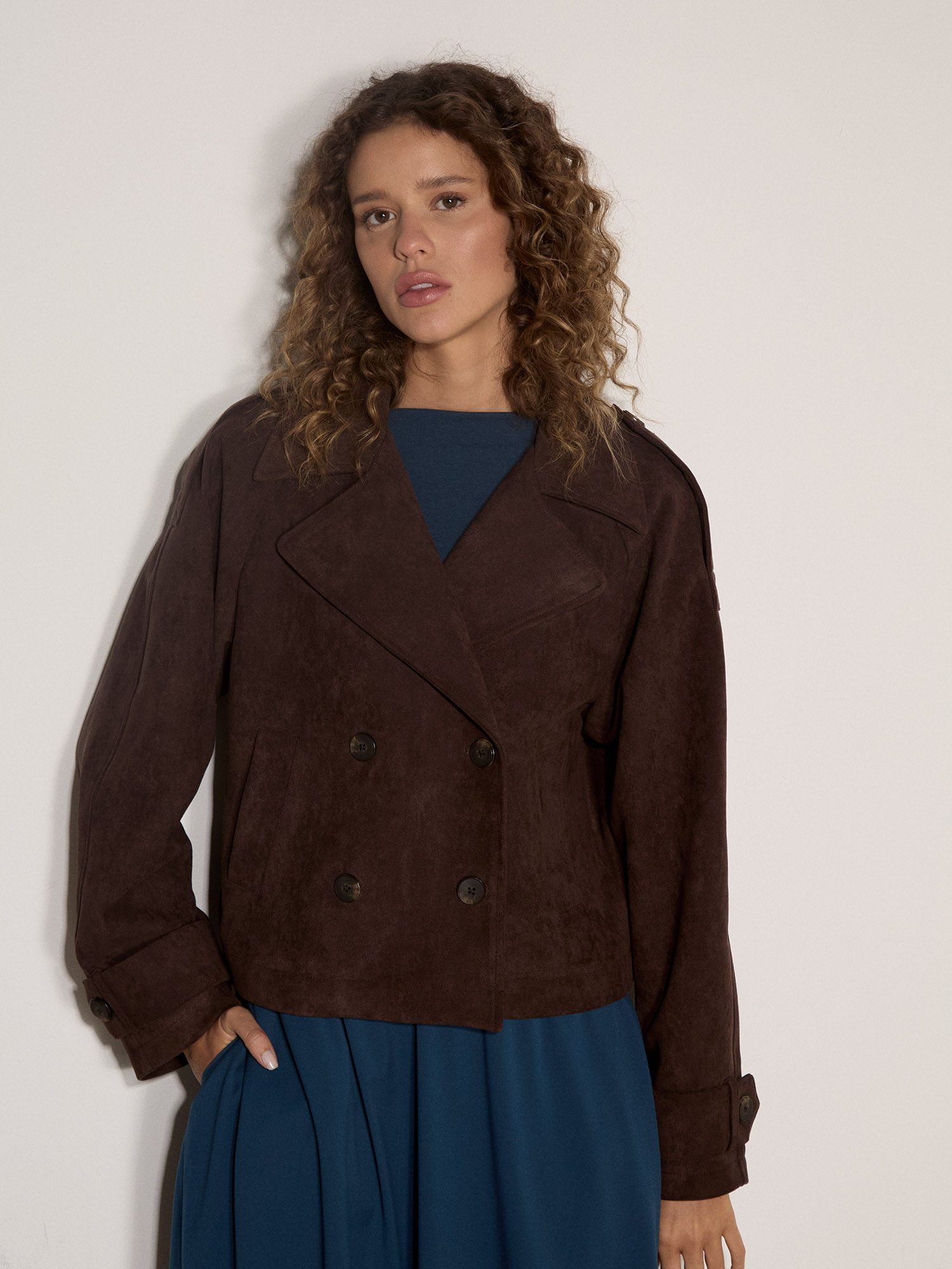 Trench court en suédine – APRICOT - X253067 - APRICOT Trench court en suédine – APRICOT - X253067 - APRICOT