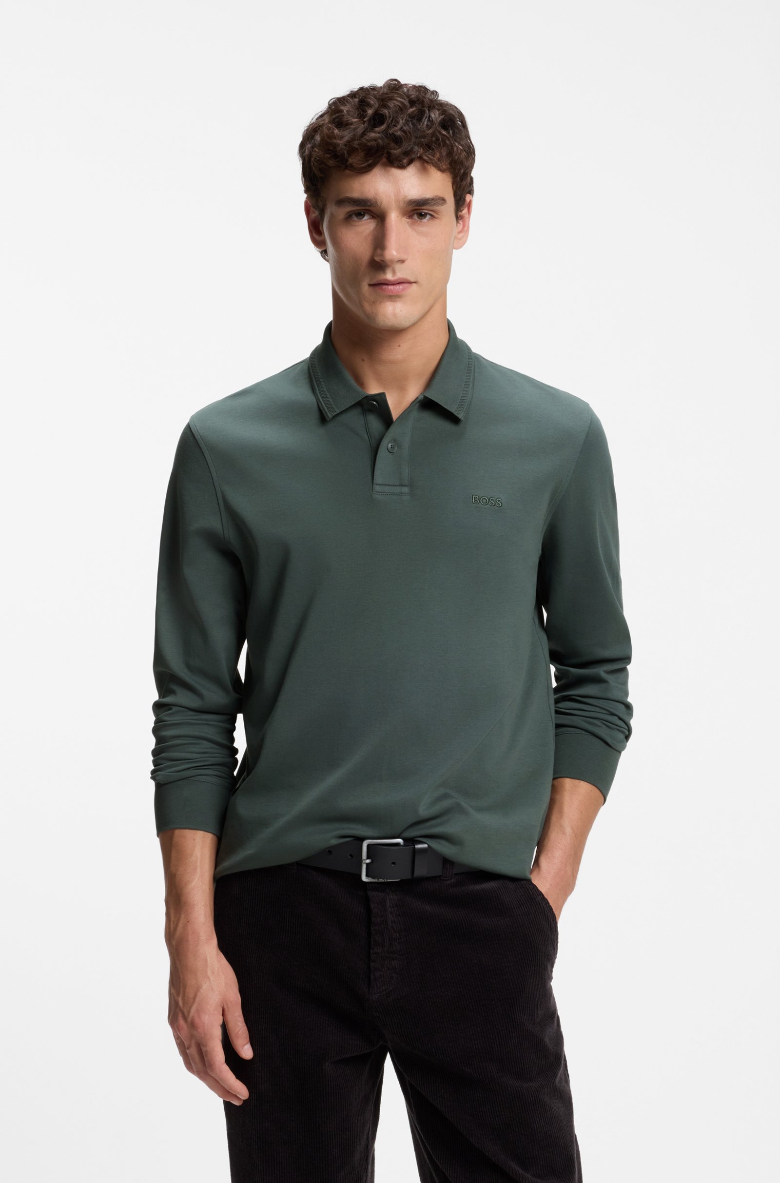 Polo Interlock manches longues - HUGO BOSS - 50527525-377 - Hugo Boss Polo Interlock manches longues - HUGO BOSS - 50527525-377 - Hugo Boss
