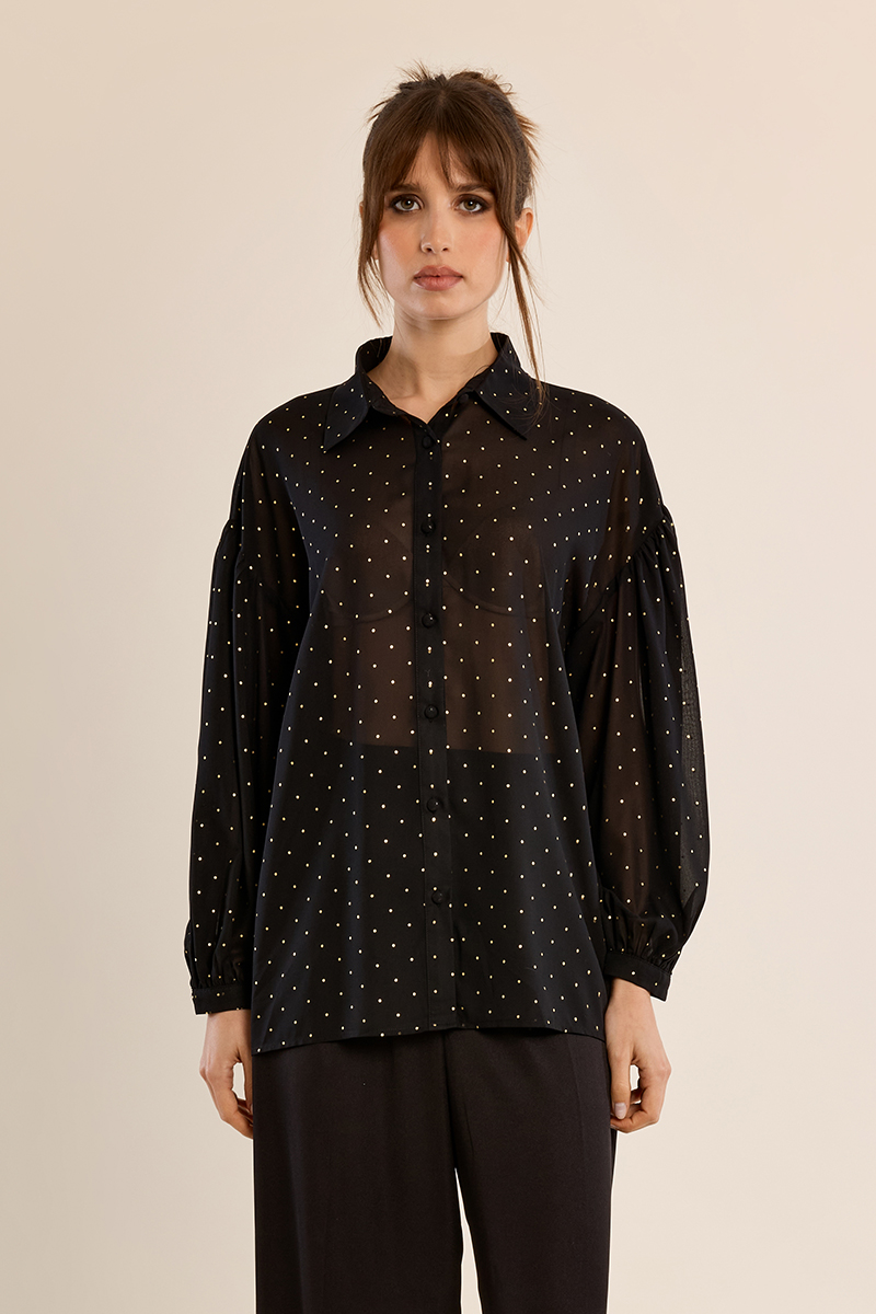 Chemisier détails dorés – MOLLY BRACKEN - R1754EN - Molly Bracken Chemisier détails dorés – MOLLY BRACKEN - R1754EN - Molly Bracken