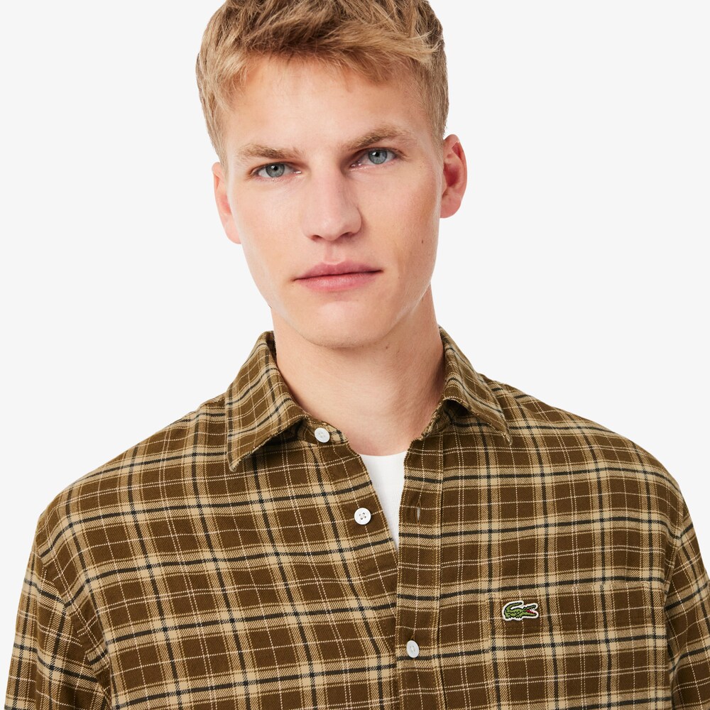 Chemise en flanelle à carreaux – LACOSTE Chemise en flanelle à carreaux – LACOSTE