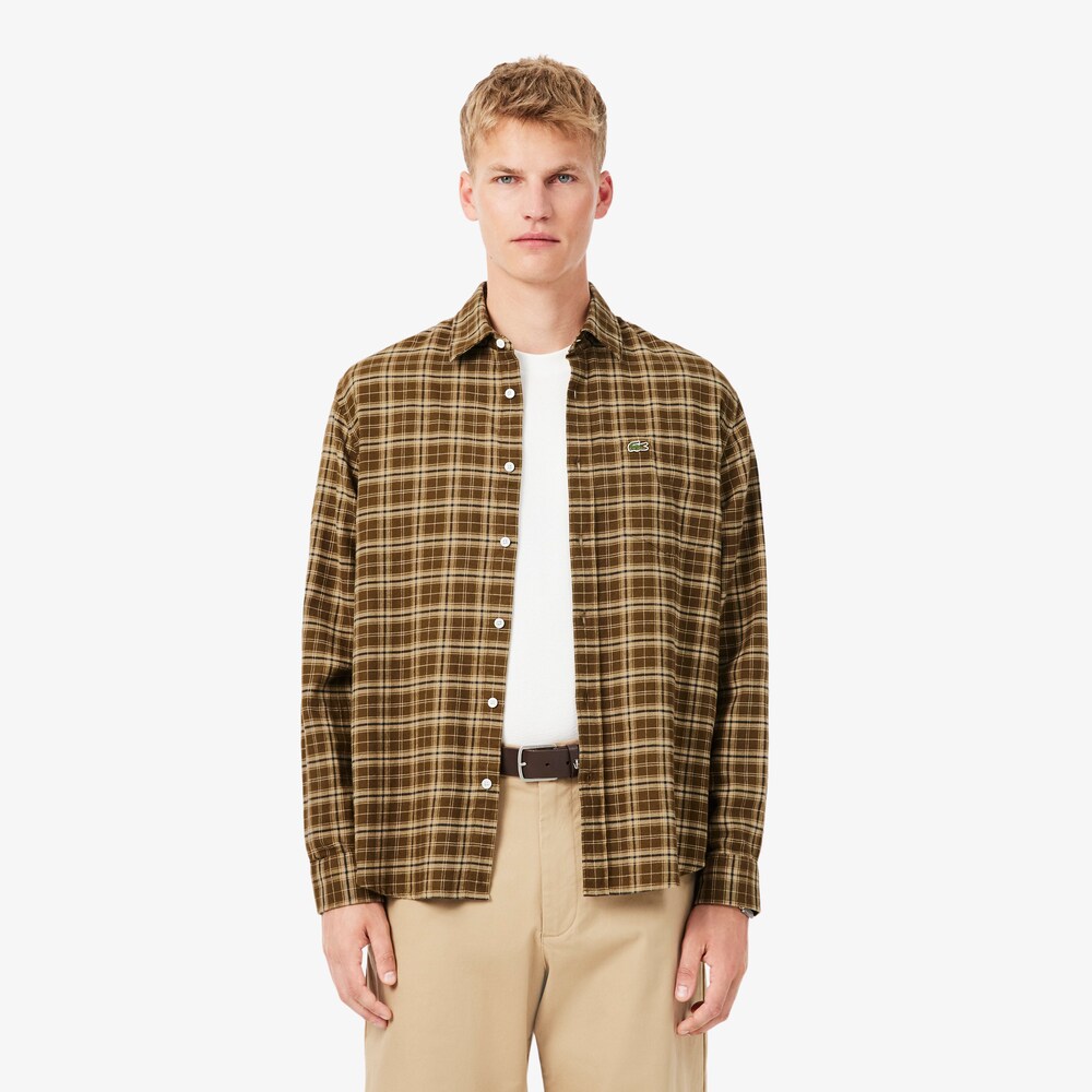 Chemise en flanelle à carreaux – LACOSTE Chemise en flanelle à carreaux – LACOSTE
