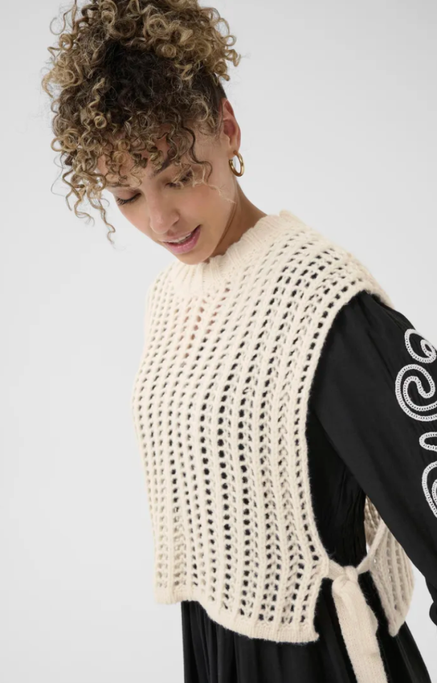 Haut tricoté sans manches Wullie - CREAM Haut tricoté sans manches Wullie - CREAM