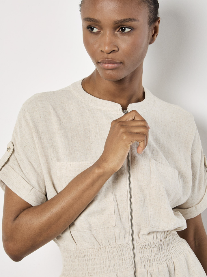 Robe Utility en Mélange de Lin - APRICOT Robe Utility en Mélange de Lin - APRICOT