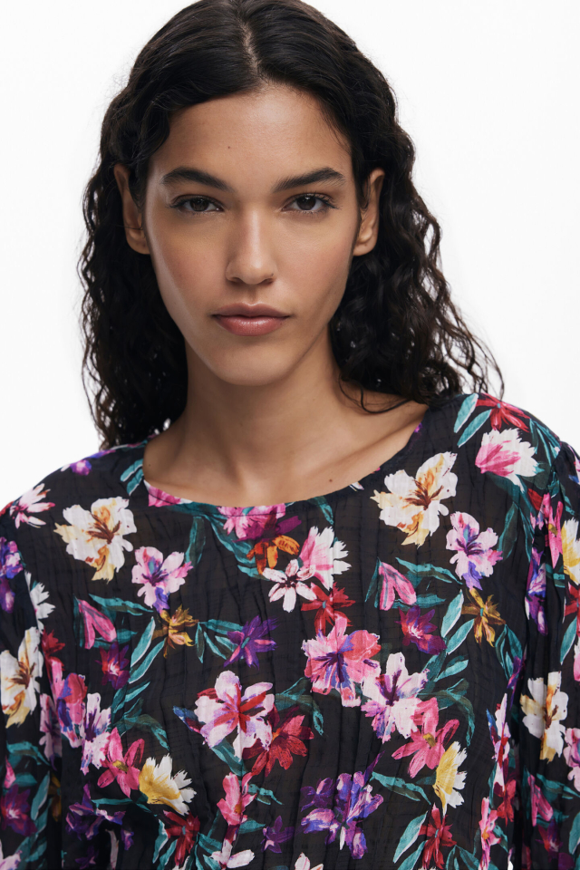 Blouse plissée à fleurs - DESIGUAL Blouse plissée à fleurs - DESIGUAL
