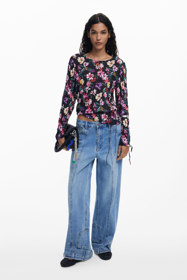 Blouse plissée à fleurs - DESIGUAL Blouse plissée à fleurs - DESIGUAL