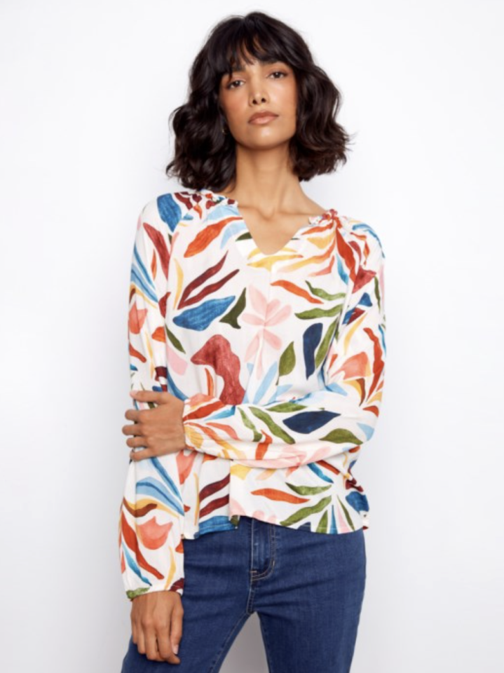 Blouse popover imprimée - CHARLIE B Blouse popover imprimée - CHARLIE B