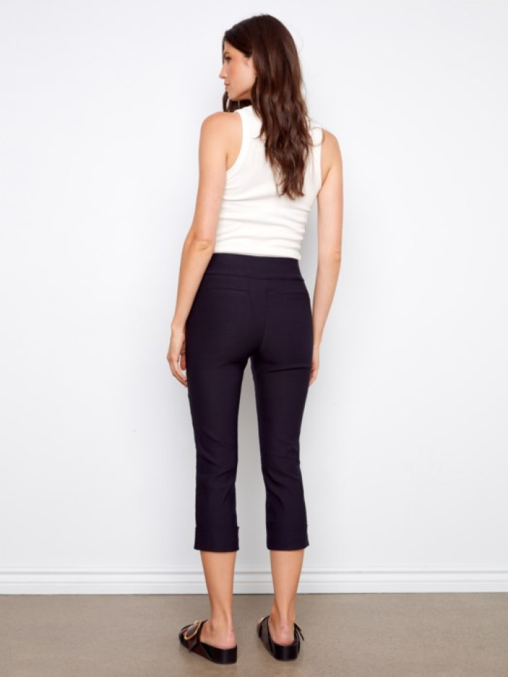 Capri extensible avec ourlet plié - CHARLIE B Capri extensible avec ourlet plié - CHARLIE B