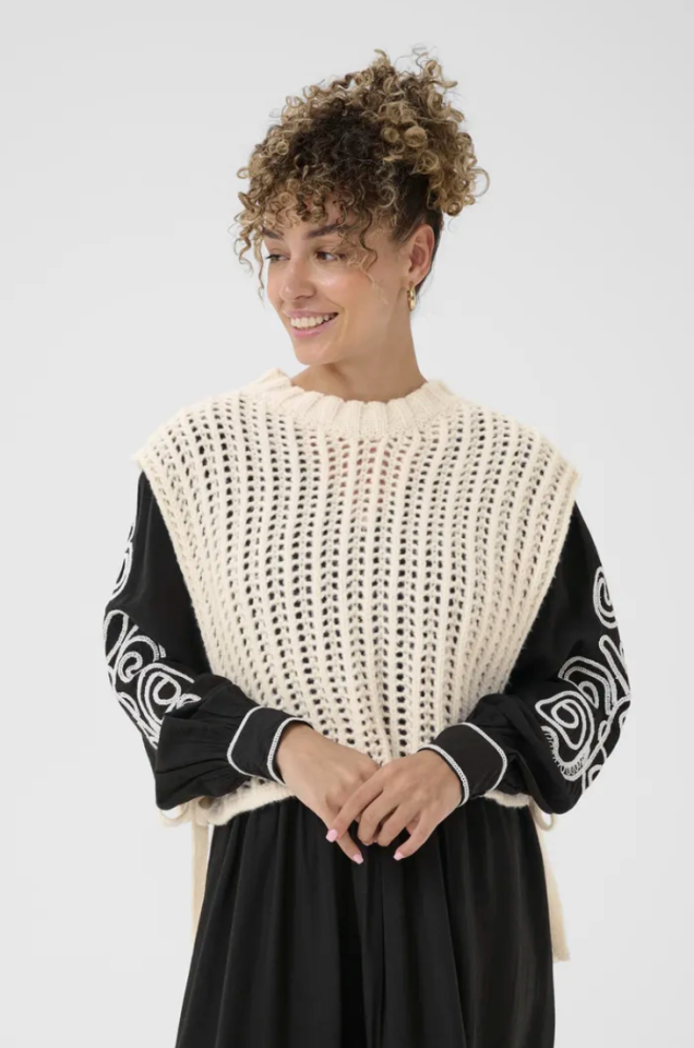 Haut tricoté sans manches Wullie - CREAM Haut tricoté sans manches Wullie - CREAM