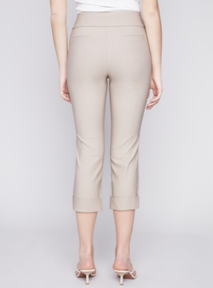 Capri extensible avec ourlet plié - CHARLIE B Capri extensible avec ourlet plié - CHARLIE B