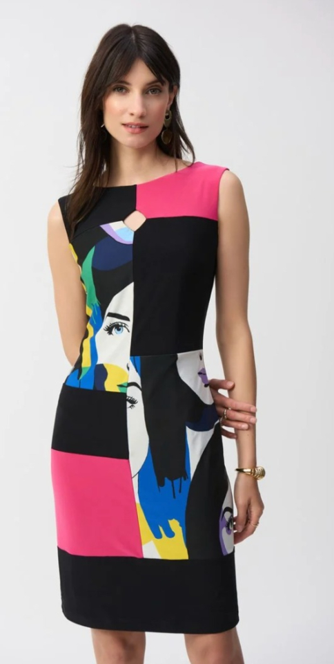 Robe fourreau à bloc de couleurs - JOSEPH RIBKOFF Robe fourreau à bloc de couleurs - JOSEPH RIBKOFF