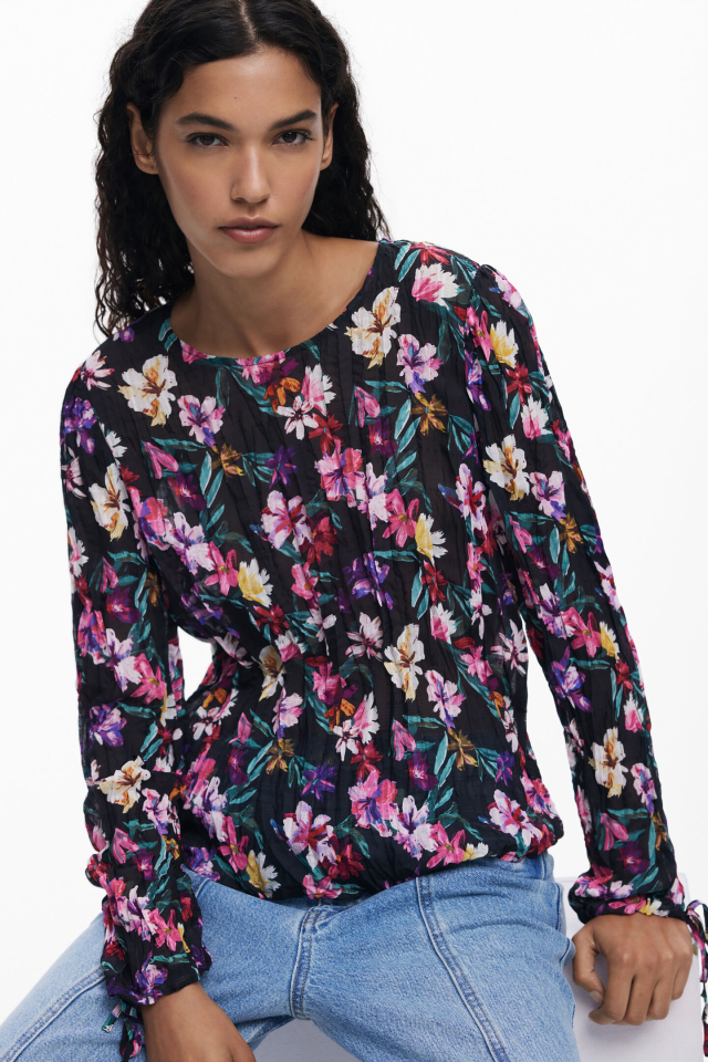 Blouse plissée à fleurs - DESIGUAL Blouse plissée à fleurs - DESIGUAL