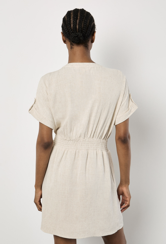 Robe Utility en Mélange de Lin - APRICOT Robe Utility en Mélange de Lin - APRICOT