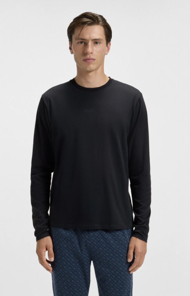 Ensemble pyjama en coton avec monogrammes et logos - HUGO BOSS Ensemble pyjama en coton avec monogrammes et logos - HUGO BOSS