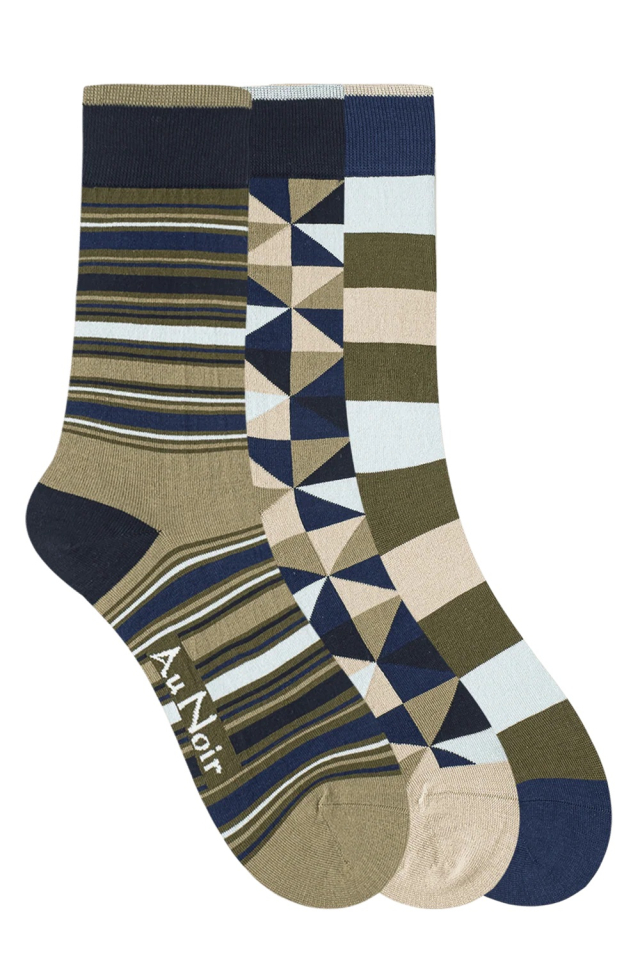 Boite de 3 paires de chaussettes - AU NOIR - FA24-12 - AU NOIR Boite de 3 paires de chaussettes - AU NOIR - FA24-12 - AU NOIR