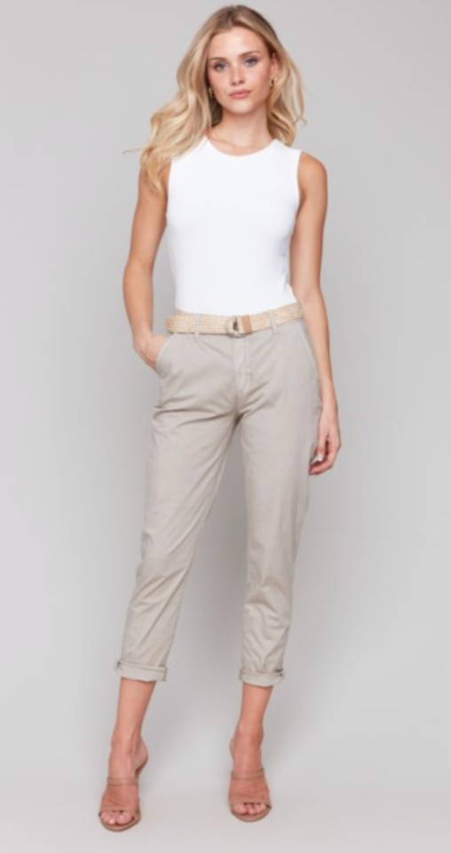Pantalon ajusté avec ceinture- CHARLIE B Pantalon ajusté avec ceinture- CHARLIE B