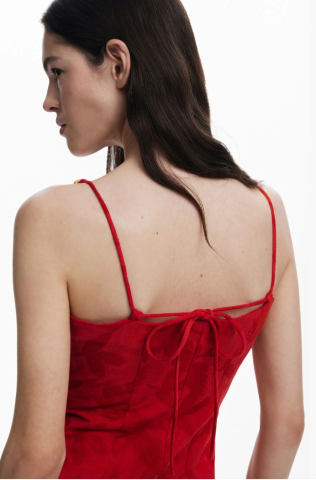 Robe à bretelles avec perles- DESIGUAL Robe à bretelles avec perles- DESIGUAL