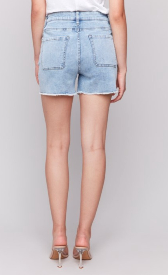 Short en denim stretch orné - CHARLIE B Short en denim stretch orné - CHARLIE B