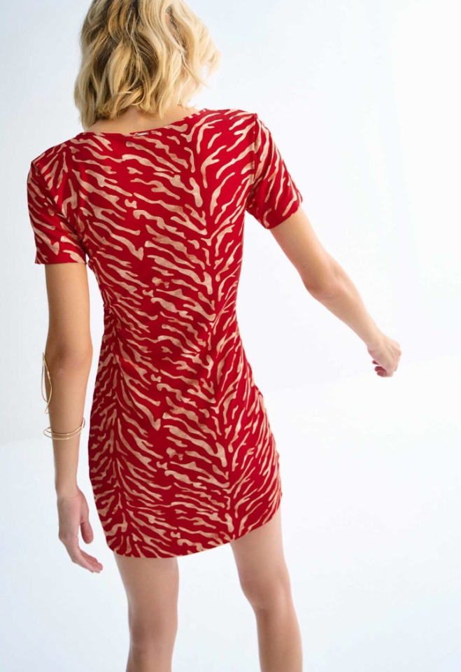 Robe imprimée col v - LEZALEZ Robe imprimée col v - LEZALEZ