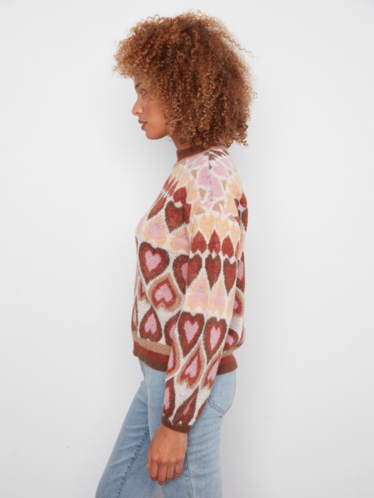 Pull imprimé coeur - CHARLIE B