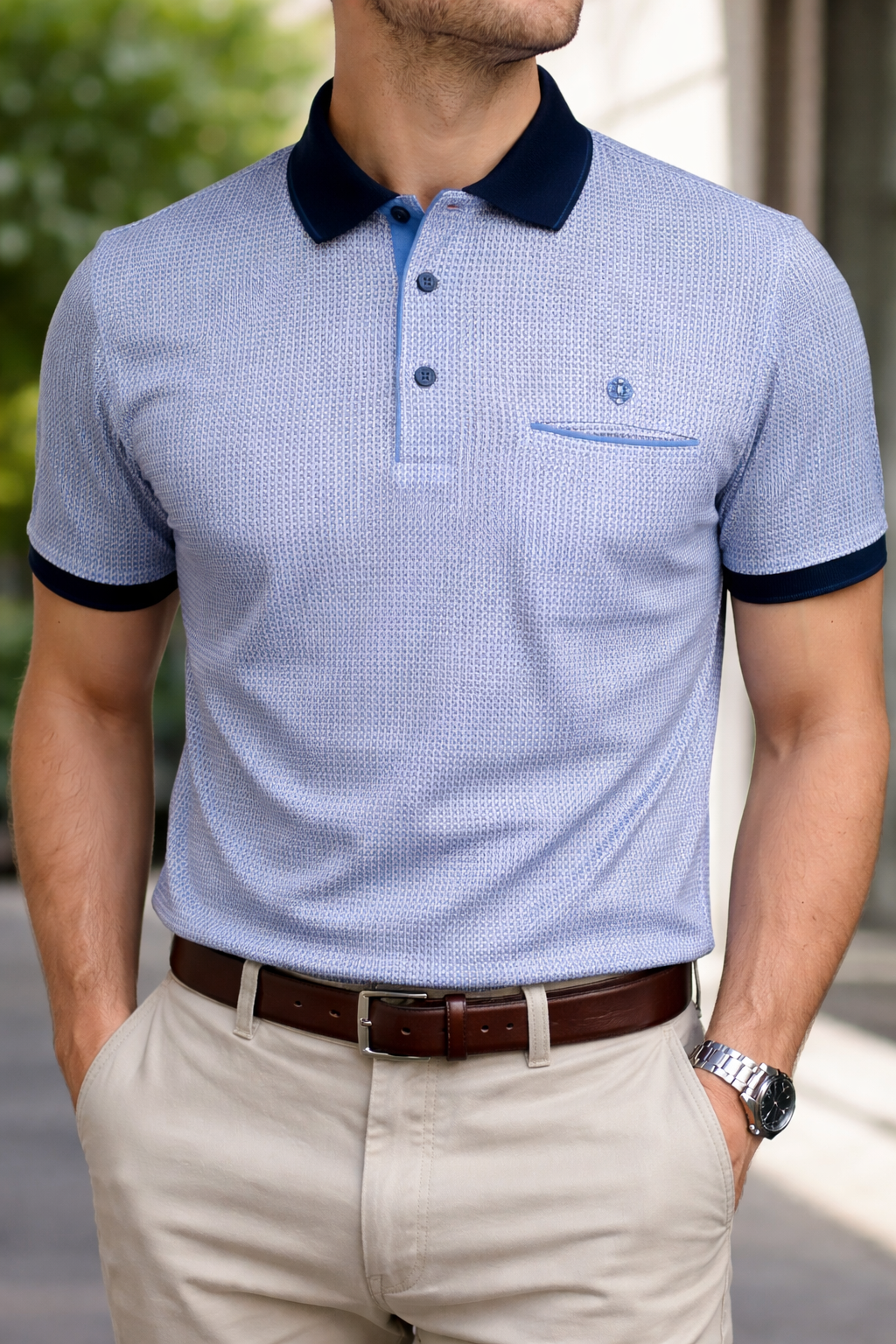 Polo imprimé feuilles style vintage – FELLOWS UNITED - 61.3624-116 - Fellows United