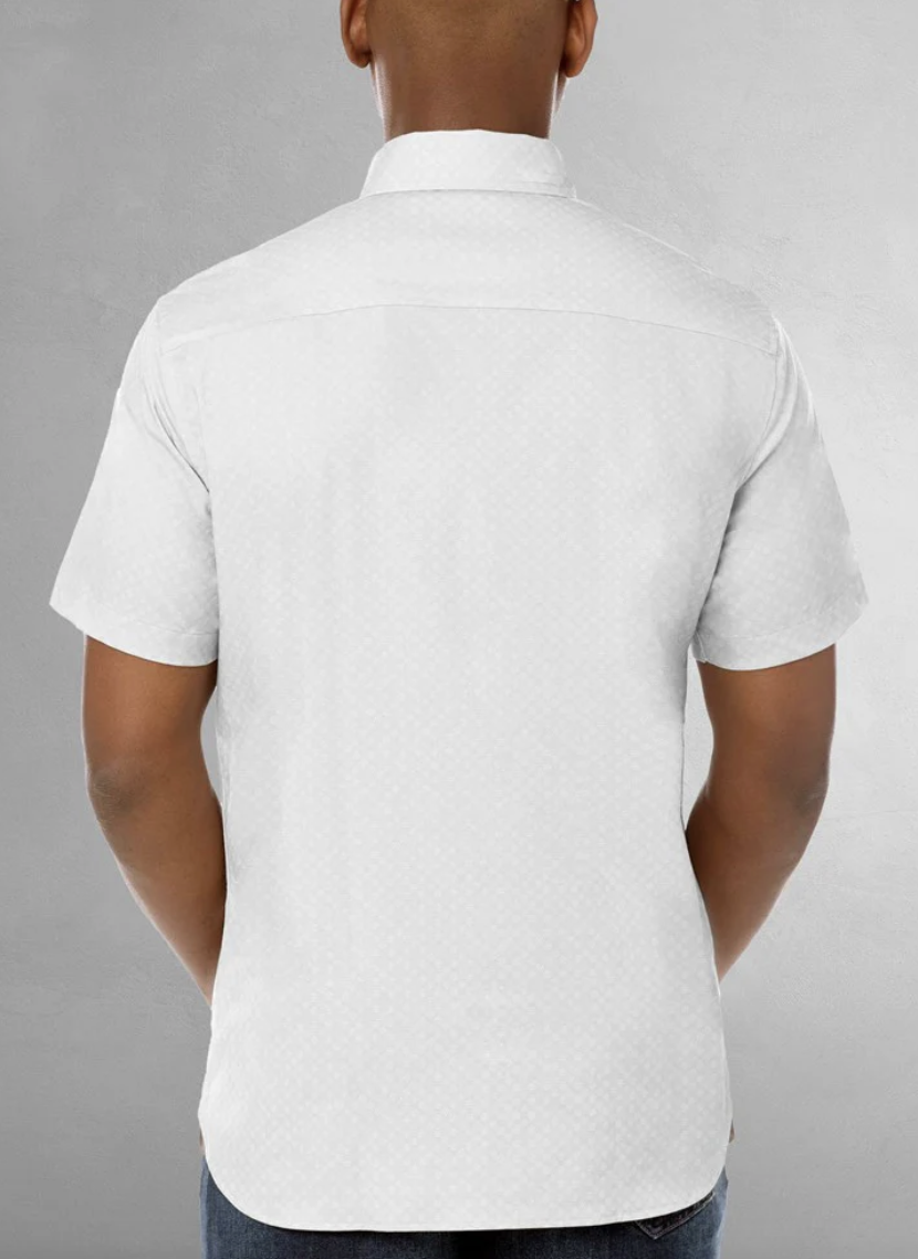 Chemise à manches courtes à motif unique de bulles - VINCENT D'AMÉRIQUE 