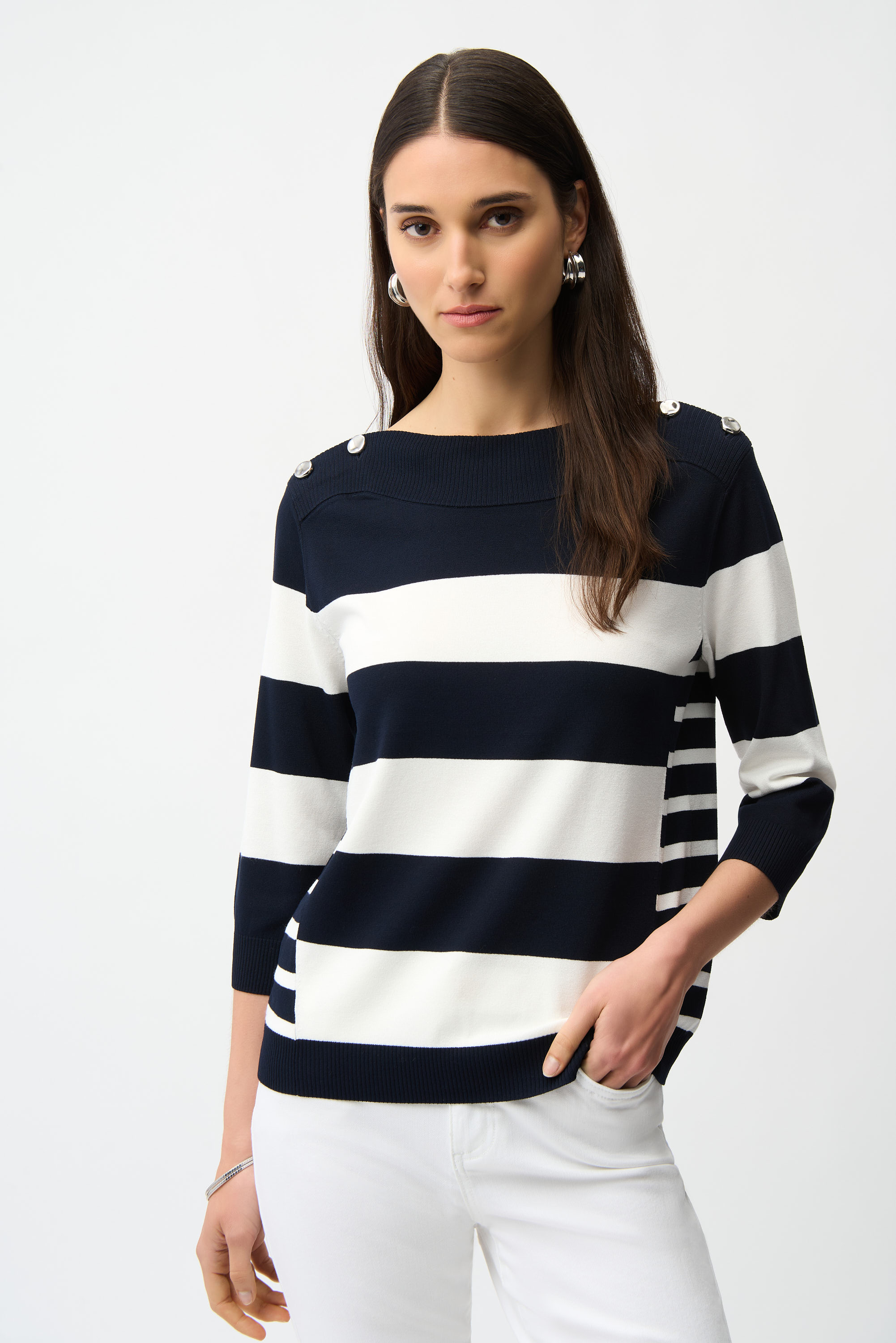 Pull rayé col bateau – JOSEPH RIBKOFF - 261963 - Joseph Ribkoff
