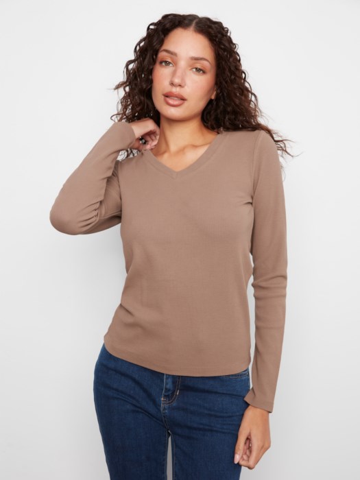 Haut Tencel col en V – CHARLIE B - C1453 - Charlie B