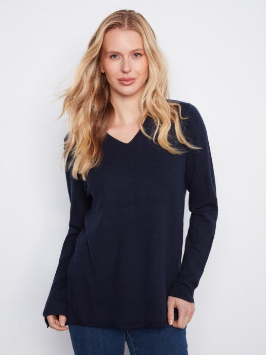 Chandail col en V - CHARLIE B - C2279RR - Charlie B
