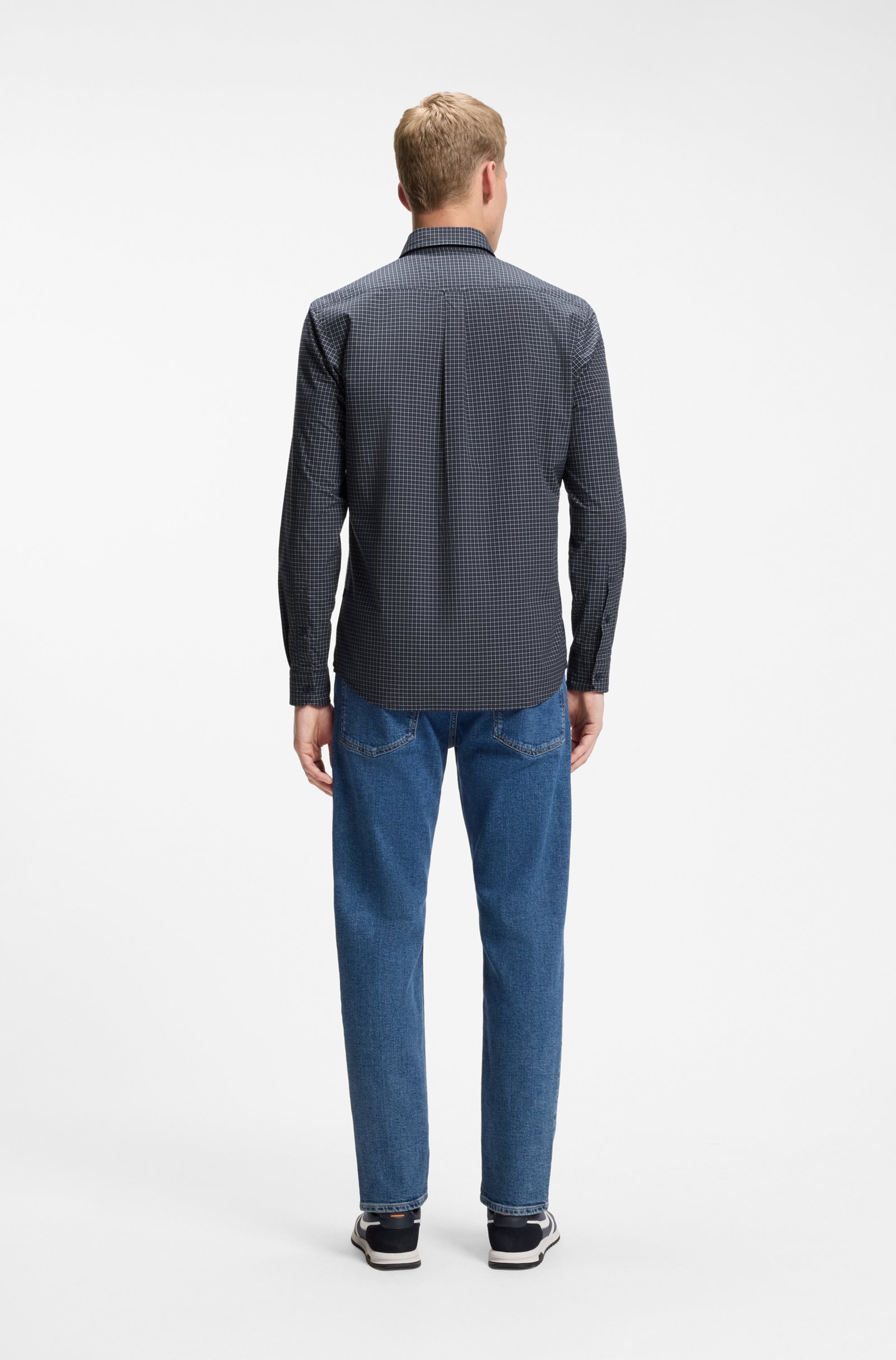 Chemise coton extensible à motif Vichy – HUGO BOSS