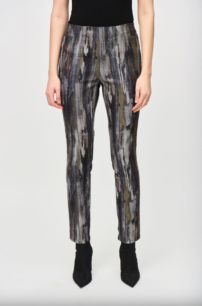 Pantalon slim en denim à imprimé abstrait - JOSEPH RIBKOFF - 243965 - Joseph Ribkoff