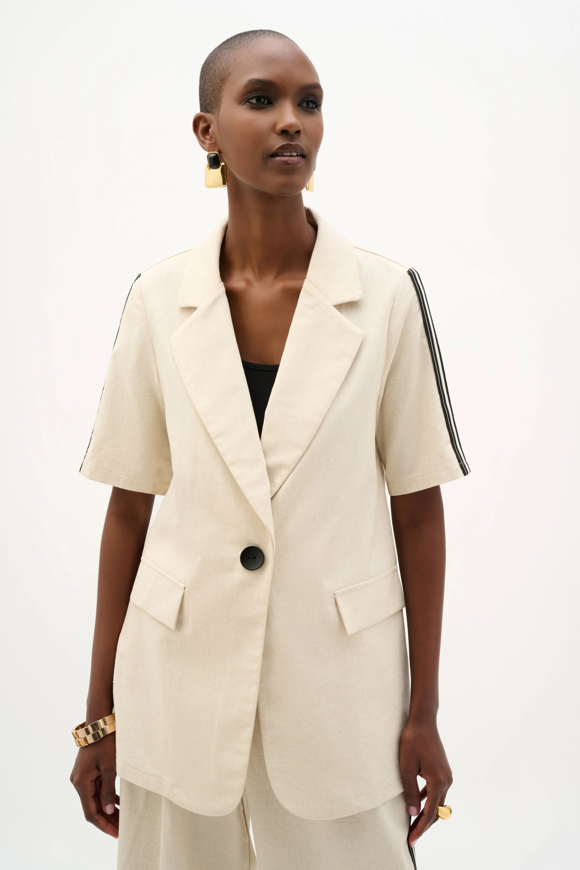 Ensemble veston droit et pantalon à enfiler en lin tissé – JOSEPH RIBKOFF