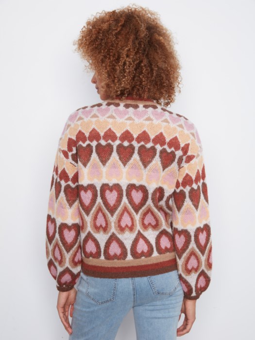 Pull imprimé coeur - CHARLIE B