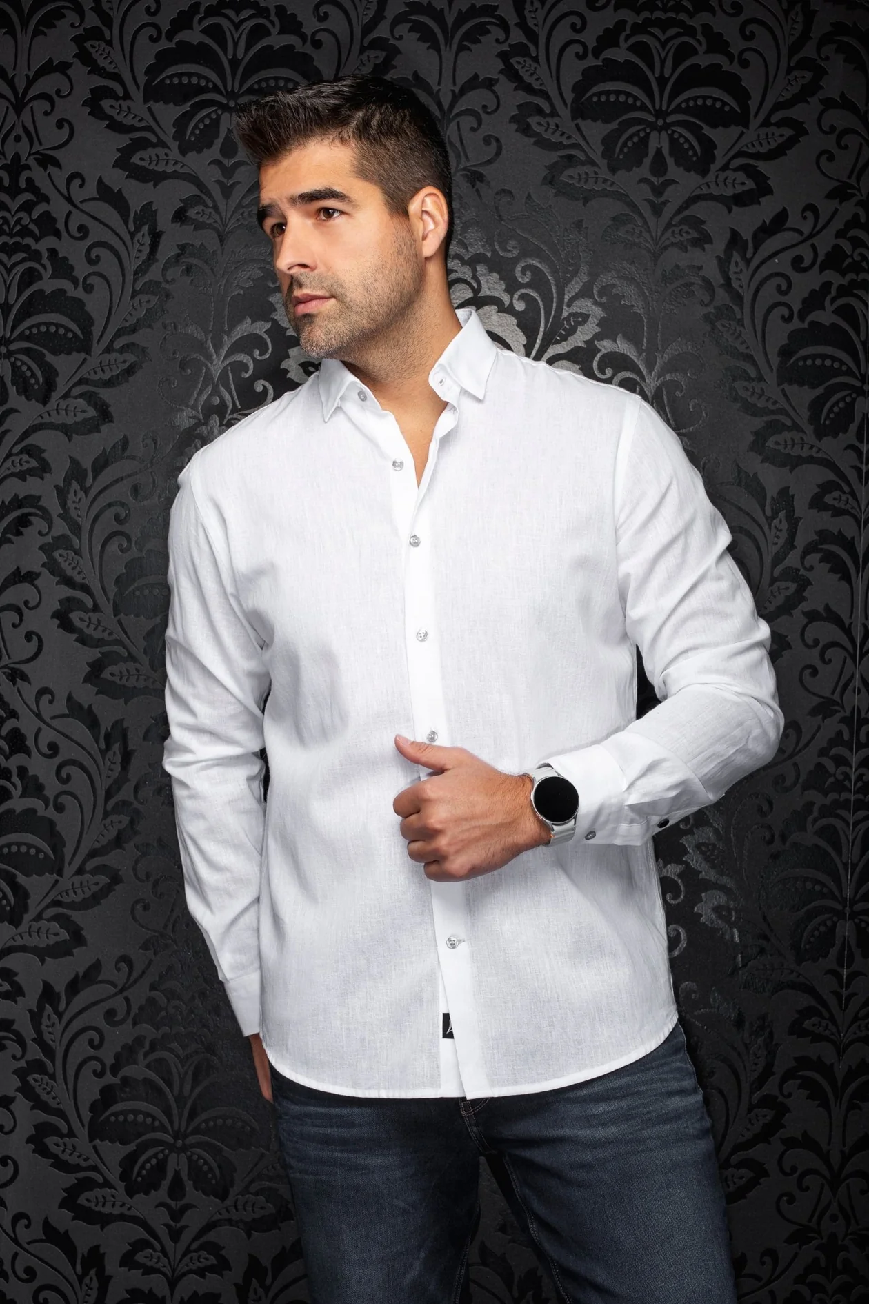 Chemise Humphrey en lin – AU NOIR