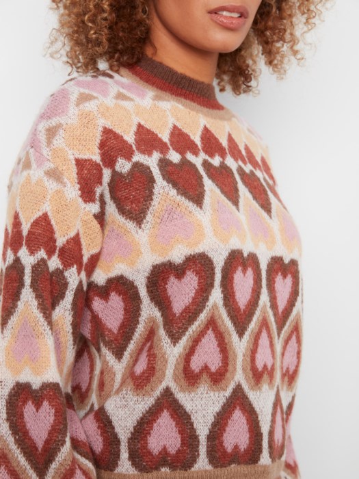 Pull imprimé coeur - CHARLIE B