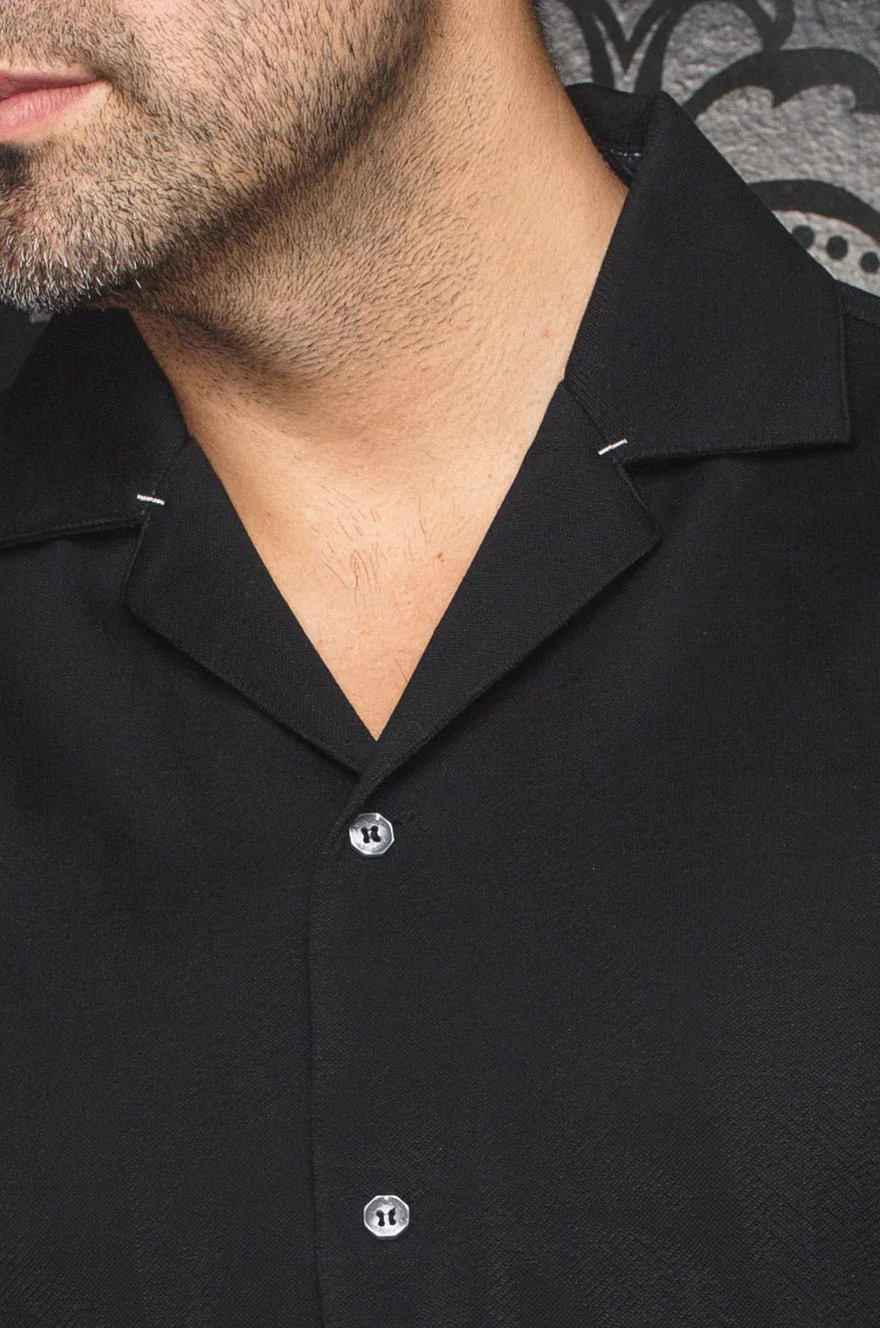 Chemise Brahea à col plat – AU NOIR
