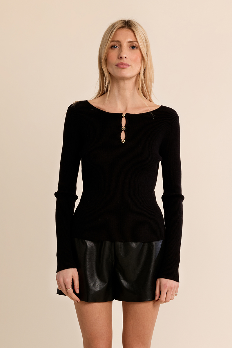 Chandail ajusté détails dorés – MOLLY BRACKEN - T2321EN - Molly Bracken