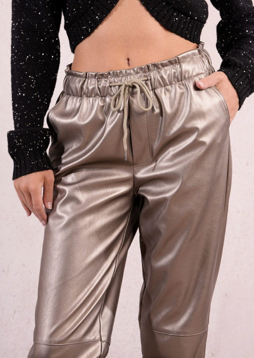 Pantalon jogger en similicuir - MOLLY BRACKEN 