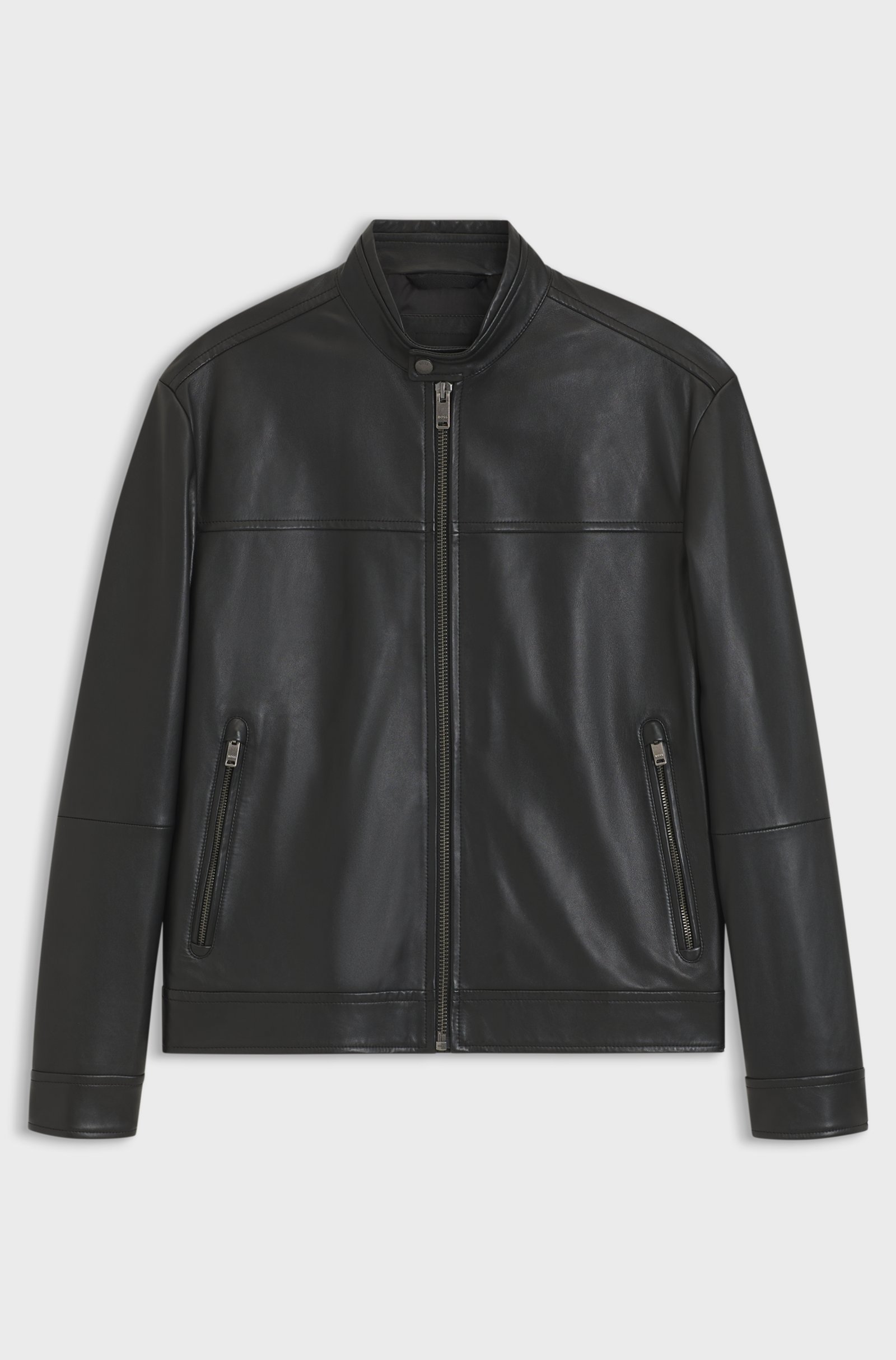 Veste en cuir ajustée – BOSS