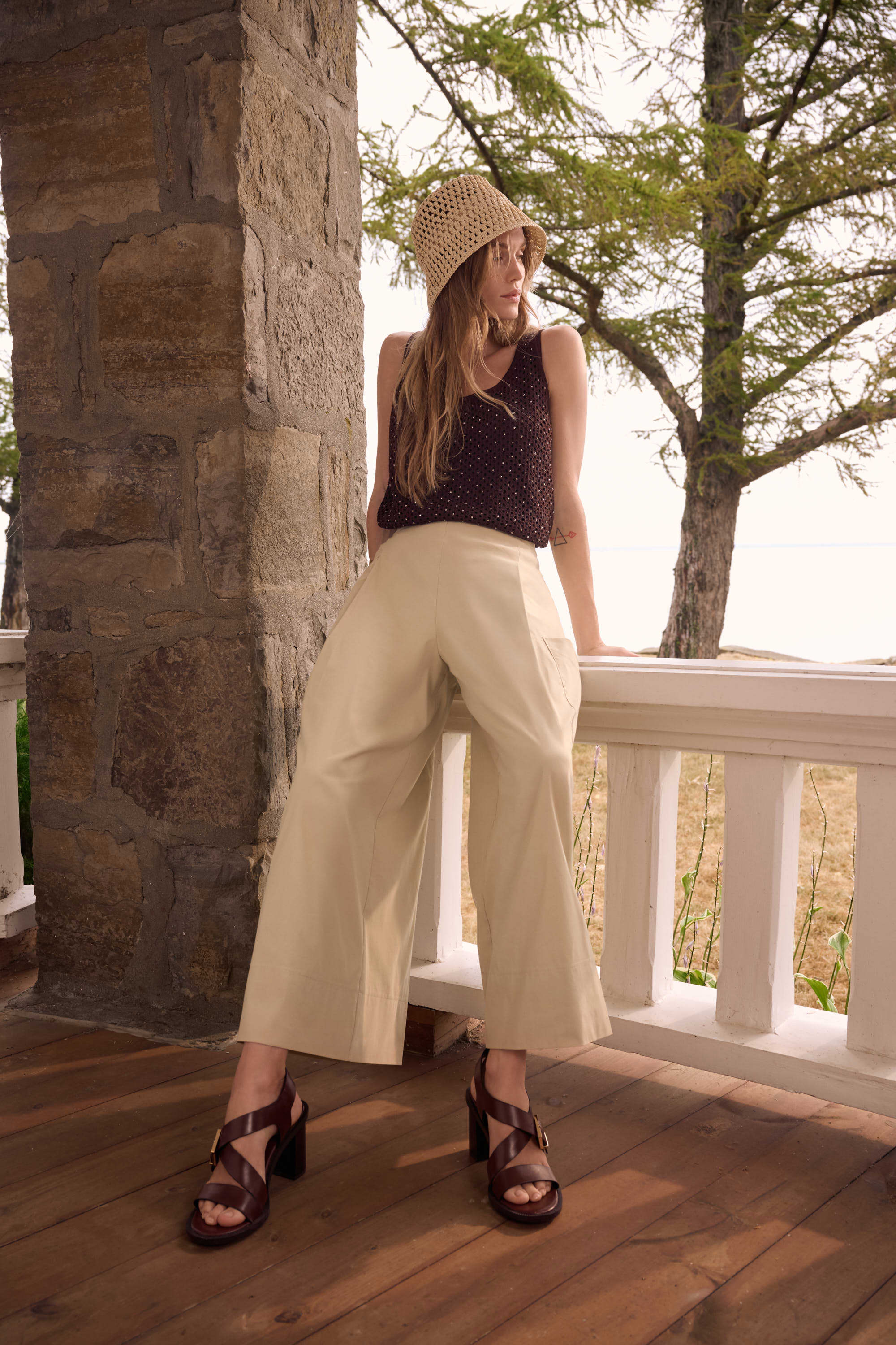 Pantalon-culotte extensible en popeline – JOSEPH RIBKOFF