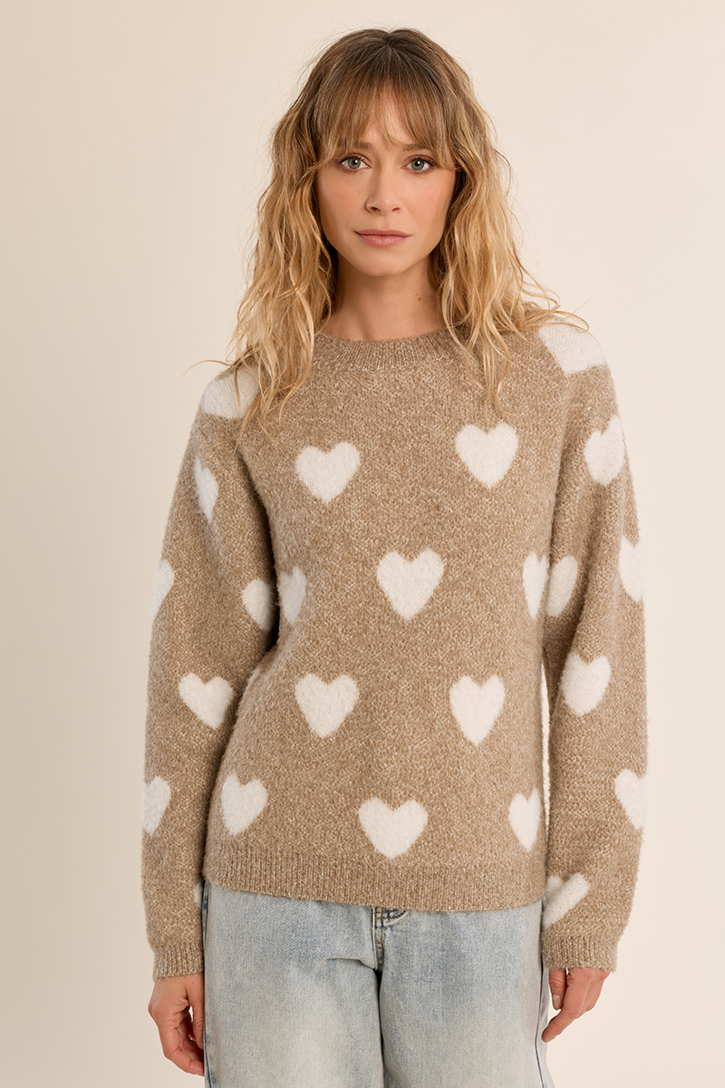 Pull à motif coeur - MOLLY BRACKEN - LA1599EN - Molly Bracken