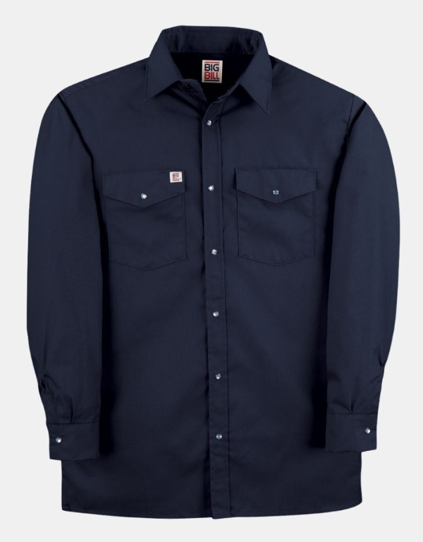 Chemise de travail à manches longues pour homme - BIG BILL - 247-NAVY - Big Bill