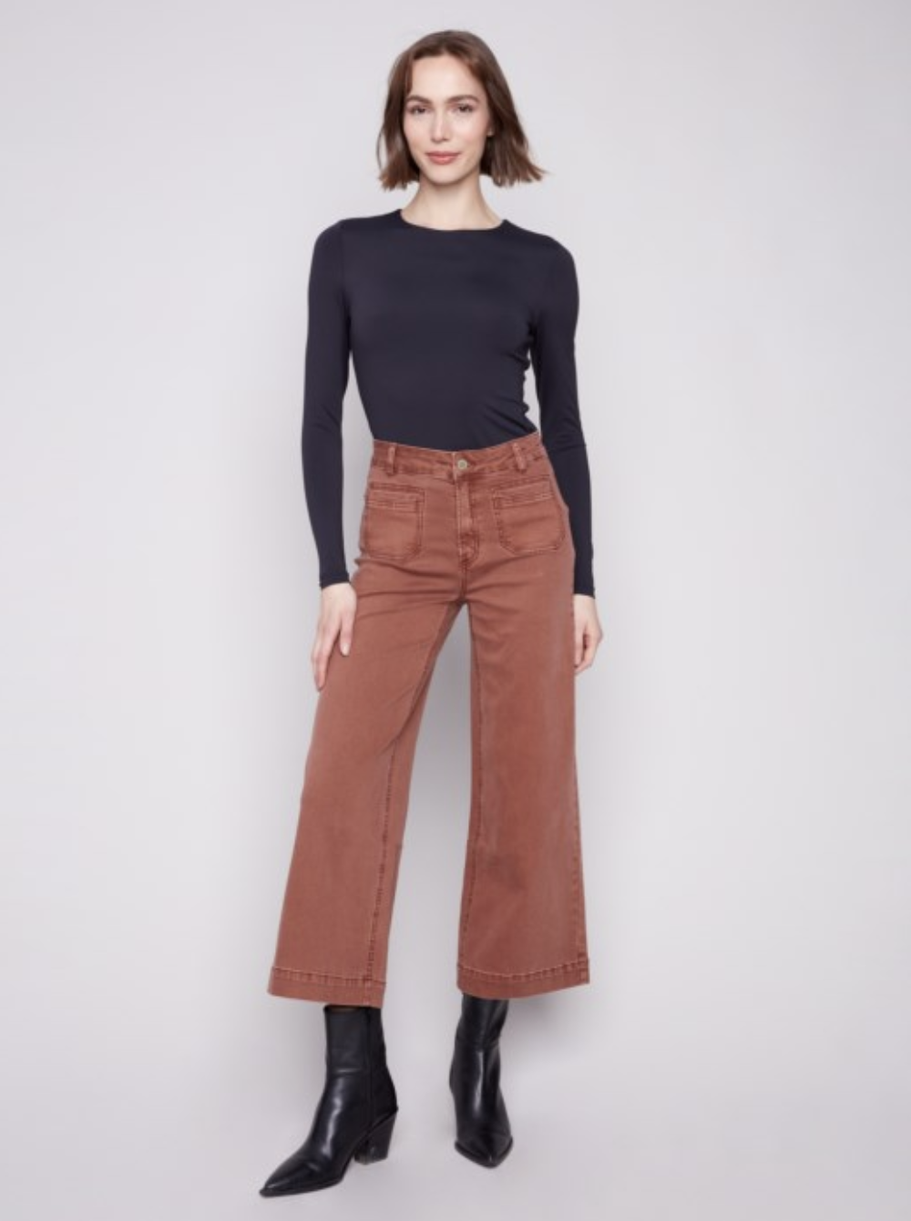Pantalon évasé en sergé - CHARLIE B - C5538RR - Charlie B