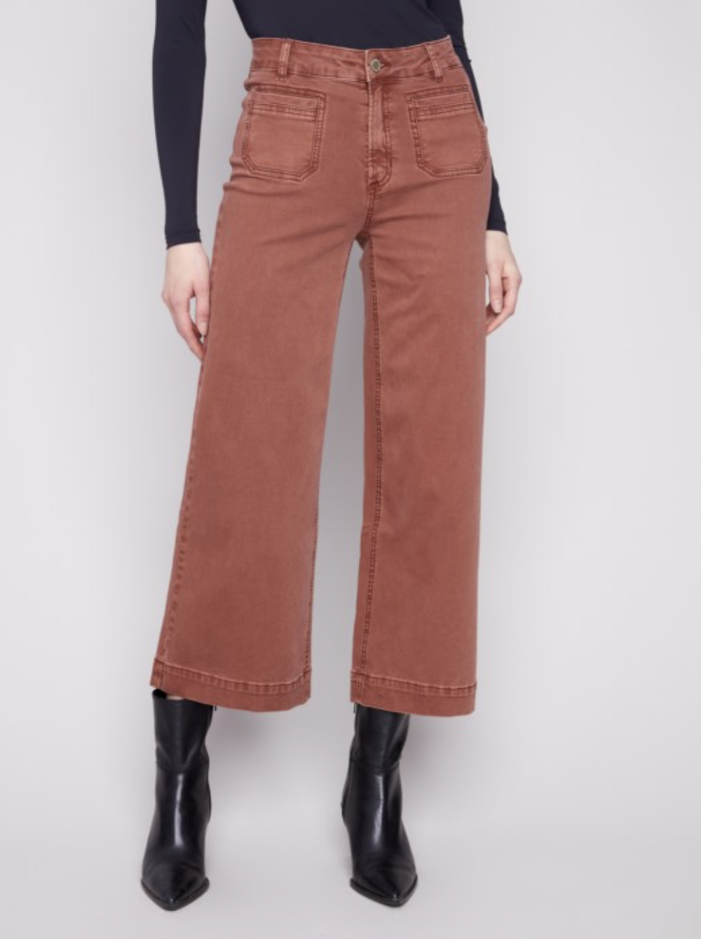 Pantalon évasé en sergé - CHARLIE B 