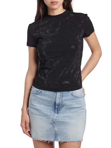 T-shirt col montant 4G – GUESS