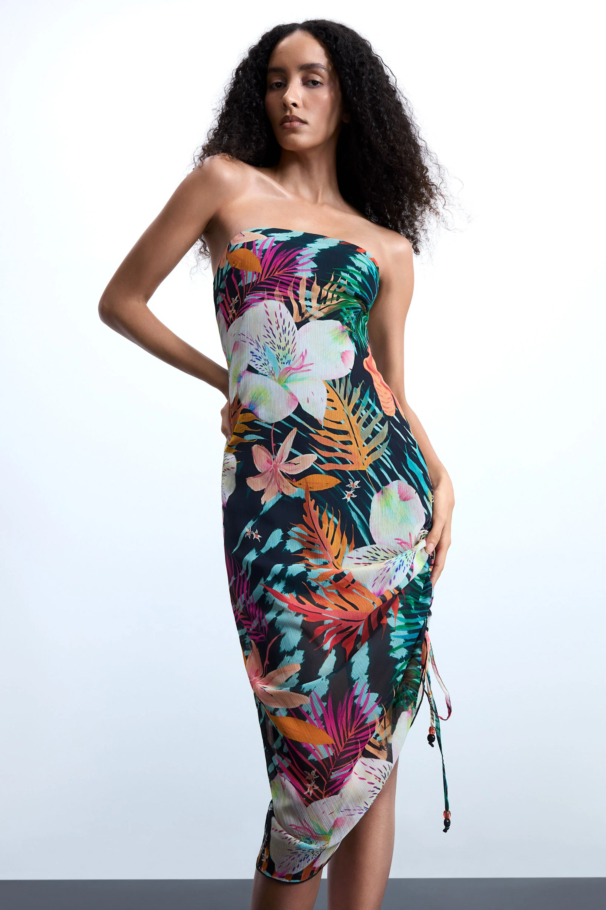 Robe bandeau imprimé tropical – DESIGUAL