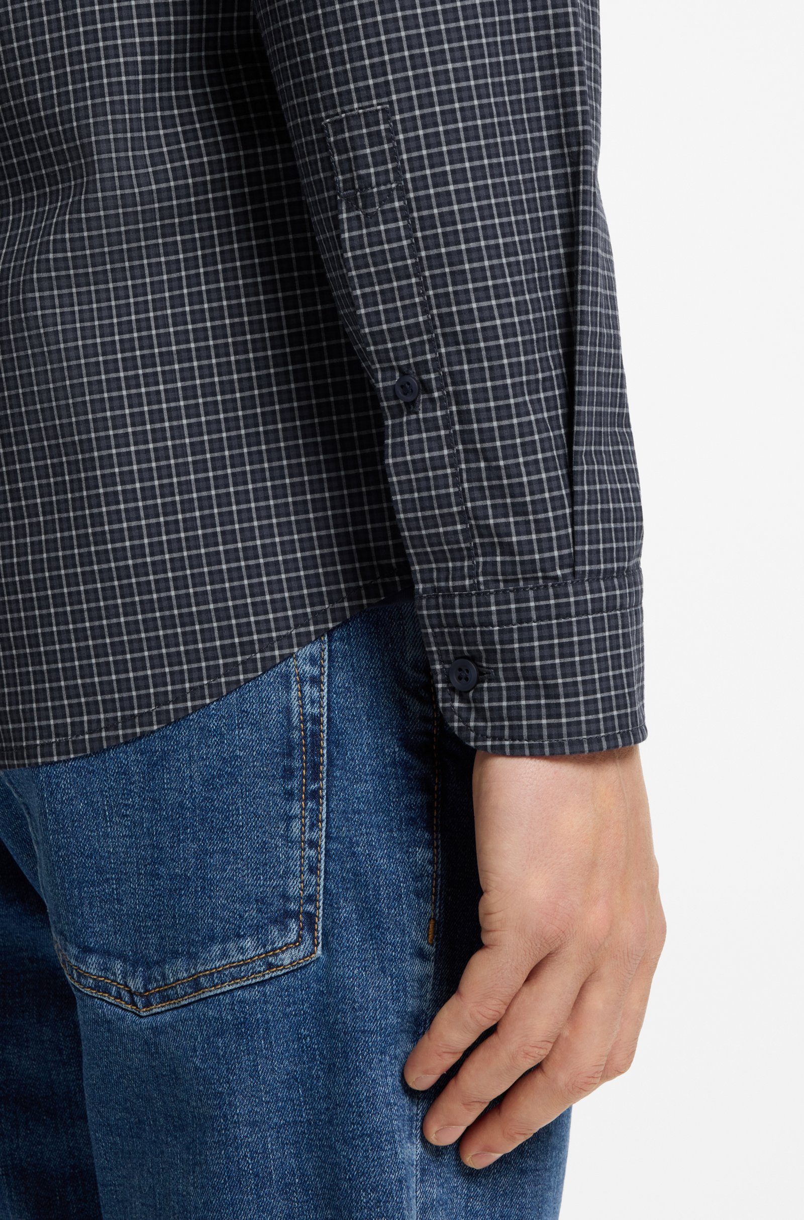 Chemise coton extensible à motif Vichy – HUGO BOSS