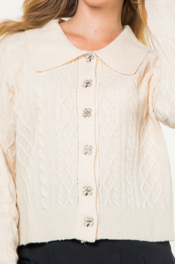 Cardigan boutons argentés - THLM CLOTHING 
